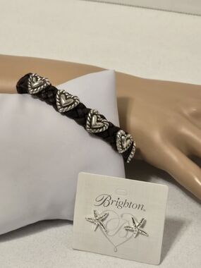 Brighton Roped Heart Braid Bandit Bracelet with Cape Star Earrings